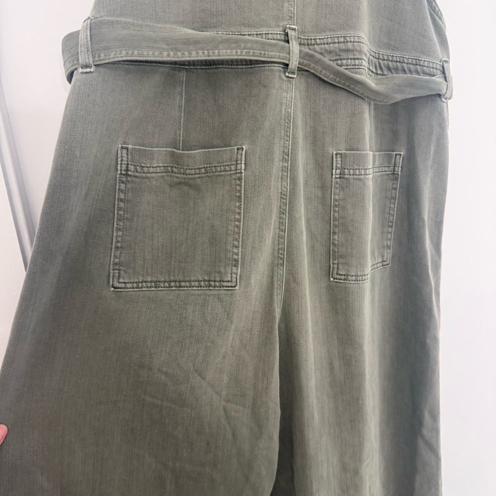 Aerie Skater Pant Overalls in Olive Fun Sz XL Comfy Baggy Boho Farmcore Cowboy - Picture 13 of 15